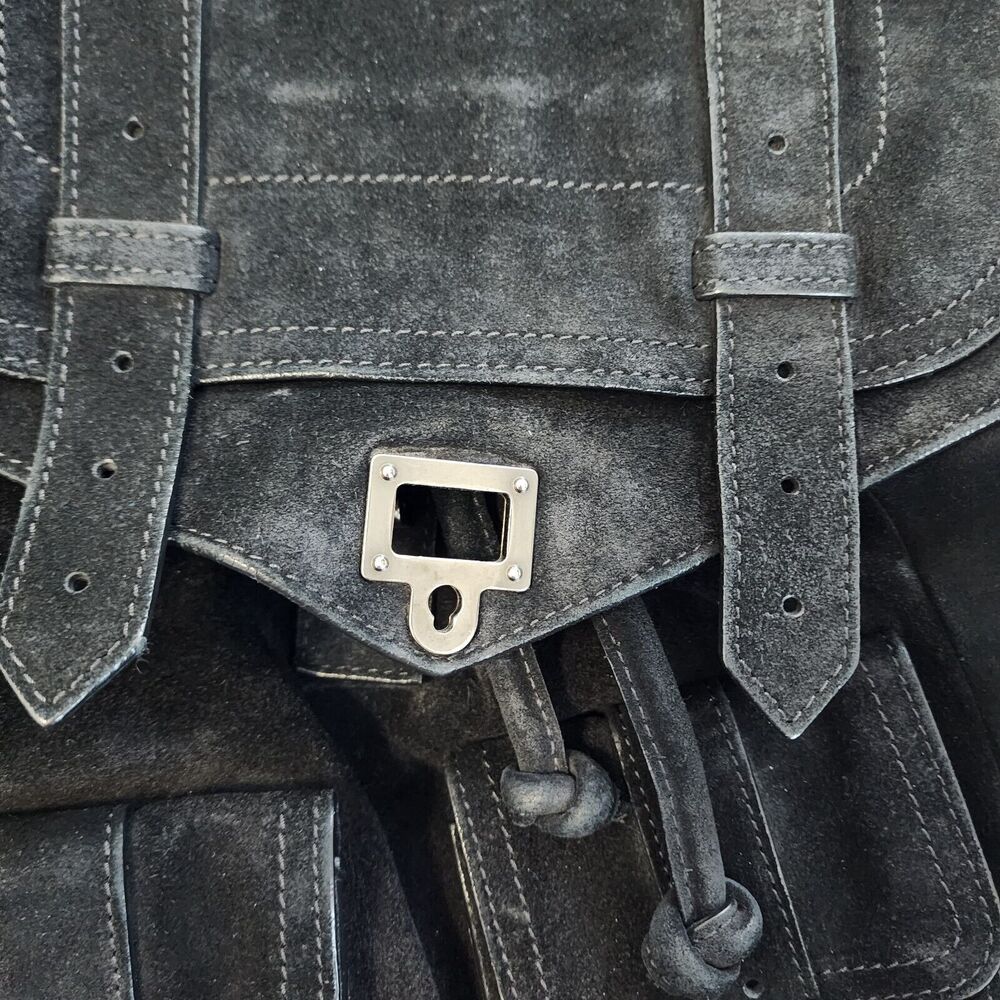 Proenza Schouler Black Suede Backpack Purse PS1 Large Made in Italy - Picture 7 of 16